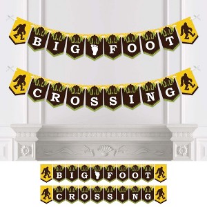 Big Dot of Happiness Sasquatch Crossing - Bigfoot Party or Birthday Party Bunting Banner - Party Decorations - Bigfoot Crossing - 1 of 4