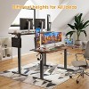 Infurnic Desks, Standing Desk with Splice Board, Adjustable Height Sit Stand Desk for Office or Home, Brown, 24"*55"*27.5" - 2 of 4