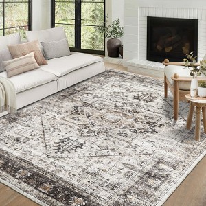 COZONY Washable Area Rug Runner Non Slip Low Pile Carpet Mat, Vintage Distressed Floor Mat for Living Room and Bedroom - 1 of 4