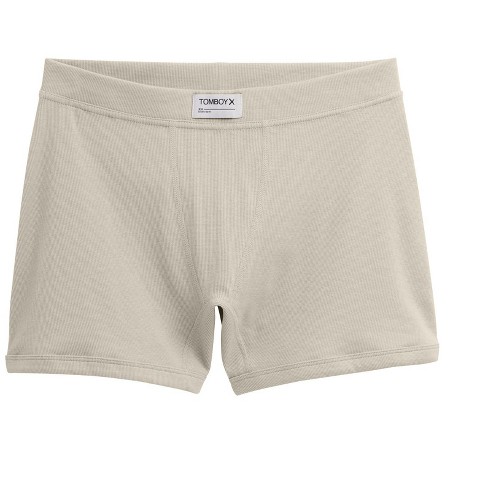 Tomboyx Boxer Briefs Underwear, 4.5 Inseam, Organic Cotton Rib Stretch  Comfortable Boy Shorts (xs-6x) Heather Grey X Small : Target