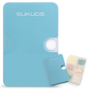 Sukuos Slim Pill Organizer 1 Pack, 4 Compartments, Portable Travel Pill Box, Vitamin Holder, Easy to Open Medicine Dispenser - 1 of 4