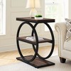 Lirago 11.8" rectangle 3-Tier Metal End Table - Industrial Side Table with Storage Shelf for Living Room Bedroom Brown - 2 of 4