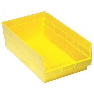Quantum Storage Systems Economy Shelf Bin, Nesting, 17-7/8"W X 11-1/8"D X 4"H, (7) Divider Slots, Rear Hanglock, - 1 of 1