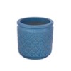 VisioGear 3PCS Ceramic Flowerpot, Modern Planter for Patio, Garden, Windowsill, Antique Blue, 15"*15"*15" - 4 of 4