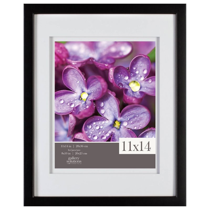 Gallery Solutions 11&#34;x14&#34; Black Wall Frame with Double White Mat 8&#34;x10&#34; Image, 1 of 6