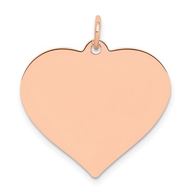 Black Bow Jewelry 14k Rose Gold Heart Disc Pendant, 24mm