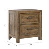 NicBex Nightstand with 2 Drawers,Bedside Table with Wood Frame and Metal Handles,Modern Side Table for Bedroom,Living Room,White/Black/Brown - 3 of 4