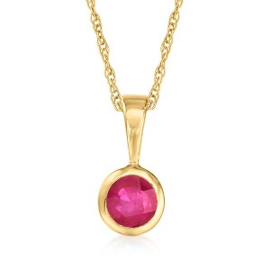 Pure Collection by Ross-Simons 0.29 Carat Ruby Pendant Necklace in 14kt Yellow Gold - 1 of 3