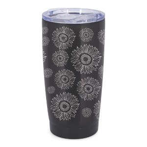 Elanze Designs Sunflower Flower Garden Wrap-Around Design 20 Ounce Stainless Steel On-The-Go Coffee Mug, Thermal Travel Tumbler with Leak Resistant - 1 of 4