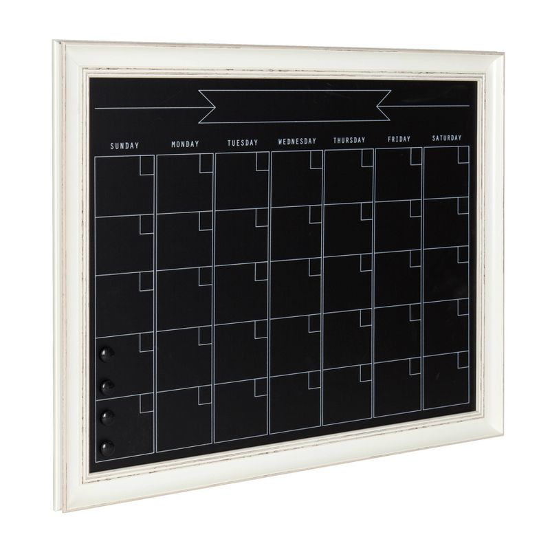 28.88&#34; x 1.11&#34; Macon Framed Magnetic Chalkboard Monthly Calendar White - Kate and Laurel, 3 of 7