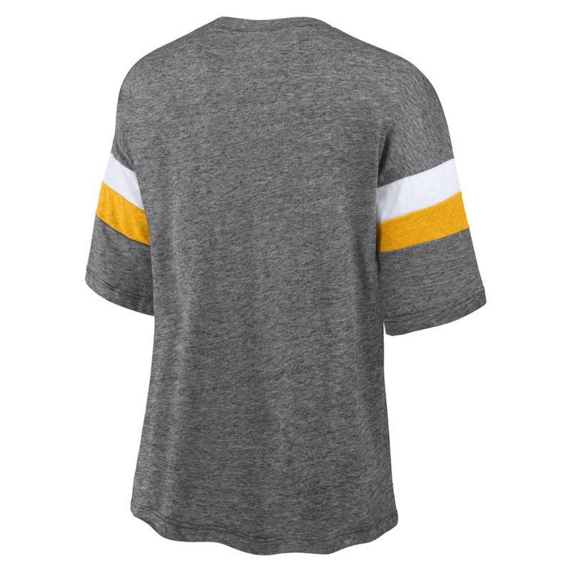 NFL Pittsburgh Steelers Women&#39;s Weak Side Blitz Marled Left Chest Short Sleeve T-Shirt, 3 of 4