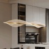 Modern LED Wave Pendant Light, Gold Linear Chandelier with Acrylic Panels for Kitchen Island or Dining - 2 of 4