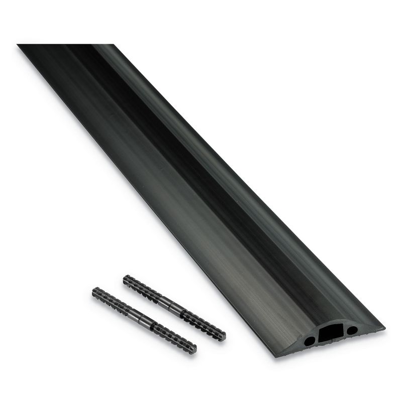 D-LINE Medium-Duty Floor Cable Cover 2 3/4 x 1/2 x 6 ft Black FC68B, 1 of 4