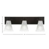 Toltec Lighting Apollo 3 - Light Vanity in  Dark Granite with 5.5" Fluted Frosted Crystal Shade - 2 of 2