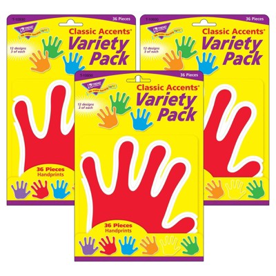 3pk Handprints Classic Accents Variety Pack - TREND