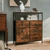 Costway 6-Drawer Dresser 2-Tier Fabric Storage Tower with wooden Top Chest Organizer Unit - 2 of 4