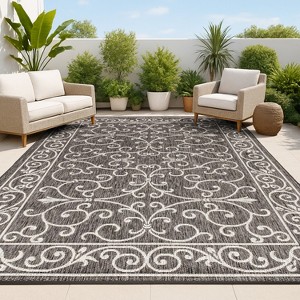 JONATHAN Y Charleston Vintage Filigree Textured Weave Indoor/Outdoor Area Rug - 1 of 4