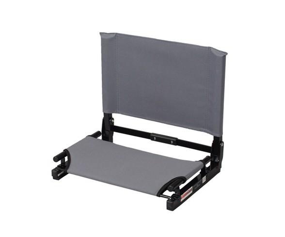 Stadium Chair Game Changer Heavy Duty Folding Canvas Bleacher Cushion Seat, Gray