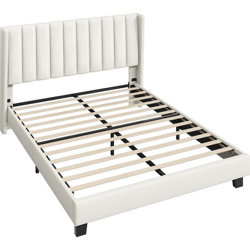 Yaheetech Upholstered Bed Frame with Wing Side, 1 of 7