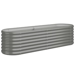 vidaXL Garden Raised Bed Gray Powder-coated Steel - 59.8" x 15.7" x 14.2" - 1 of 4