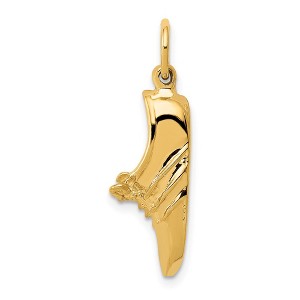 Black Bow Jewelry 14k Yellow Gold Jogging Shoe Profile Charm - 1 of 4