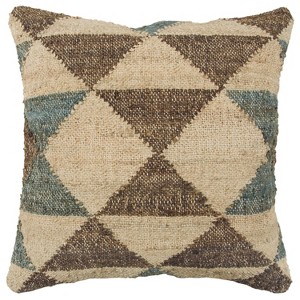 Geometric Decorative Filled Oversize Square Throw Pillow Brown - Rizzy Home
