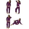 ADR Women's Classic Satin Pajamas Lounge Set, Long Sleeve Top and Pants with Pockets, Silk like PJs - 3 of 3