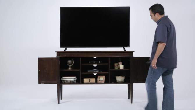Sterling Solid Wood TV Stand for TVs Tobacco Brown - WyndenHall, 2 of 9, play video