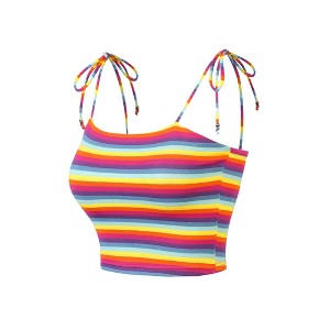 Allegra K Women's Tie Spaghetti Straps Sleeveless Summer Crop Cami Top - 1 of 4