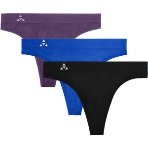 Balanced Tech Women's Seamless Thong 3 Pack - Black/Grey Assorted - Large - 1 of 4