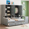 Twin Size Wooden Daybed with 3 Drawers and All-in-One Cabinet for Bedroom or Apartment - 2 of 4