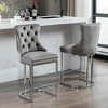Resenkos Counter Bar Stools, Counter Stool,26" Counter Height Bar Stools Set of 2 with Button Back and Metal Base Legs(Gray,2 Pack) - 4 of 4