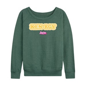 Women's - Barbie - Kenrgy Orange Lightweight French Terry Wide Neck Long Sleeve Shirt - 1 of 4