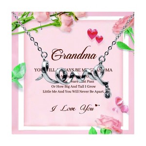 Grandma Greeting Card Sterling Silver Love Necklace Womens Ginger Lyne Collection - 1 of 4