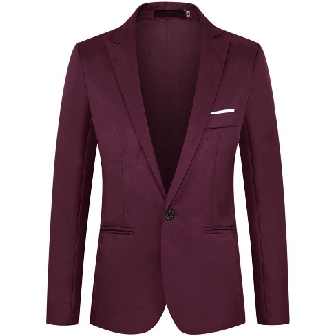 Lars Amadeus Men's Formal Slim Fit Blazer Single Breasted One