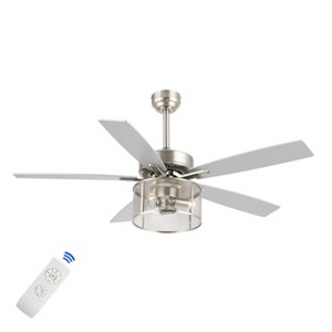52" 3-Light Max Farmhouse Industrial Iron/Wood LED Ceiling Fan - JONATHAN Y - 1 of 4