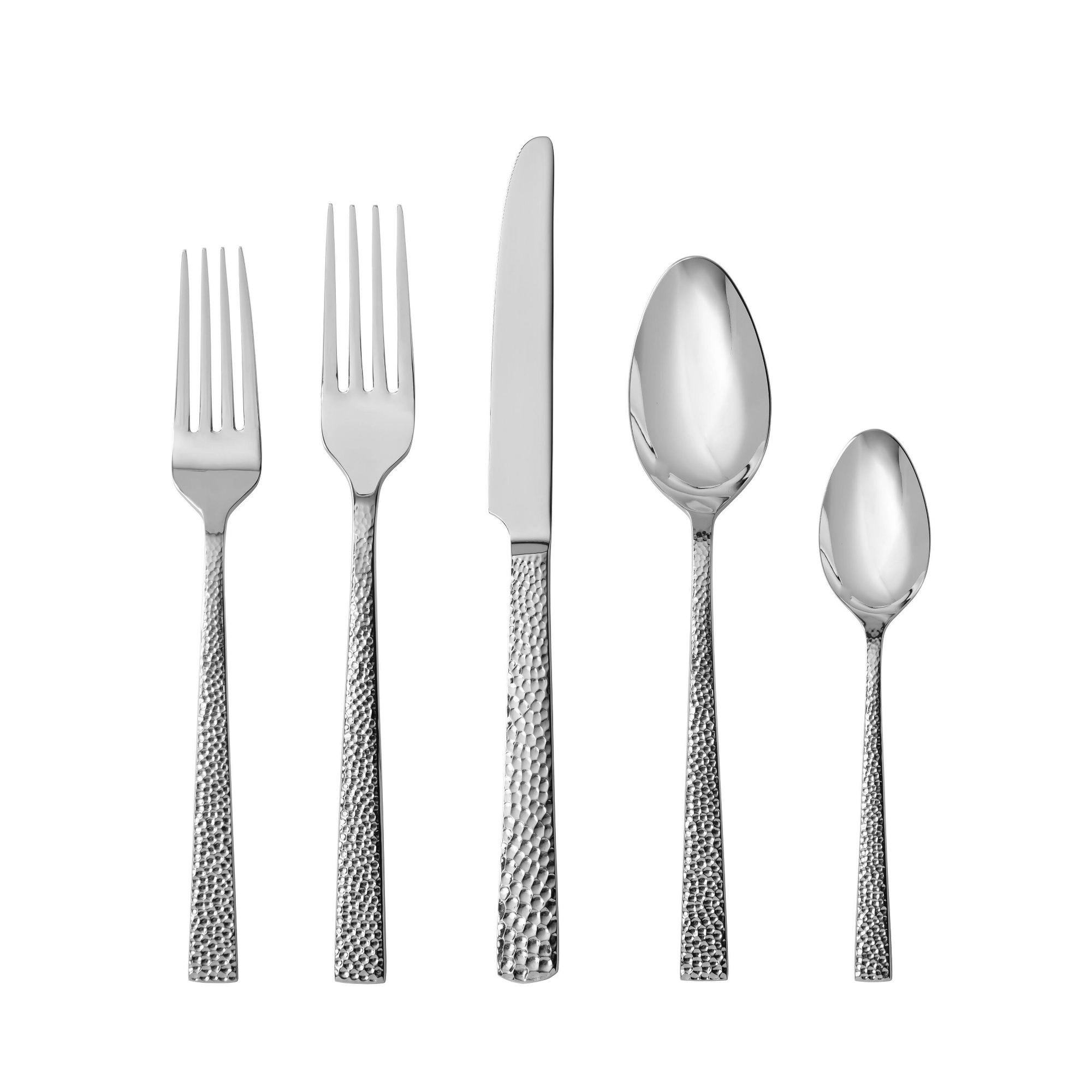 20pc Stainless Steel Nomad Silverware Set Silver: Flatware Service for 4, Dishwasher-Safe - Fortessa Tableware Solutions