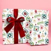 Big Dot of Happiness North Pole Special Delivery Wrapping Paper, Santa Claus Holiday Gift Wrap Roll, Christmas Stamps Gift Paper, 24 in x 7 ft, 1 Roll - 2 of 4