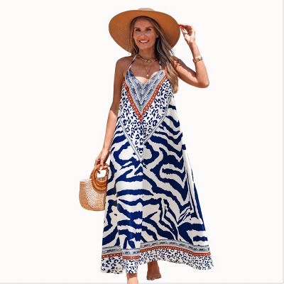 Women's Boho Chic Zebra Print Maxi Dress - Cupshe
