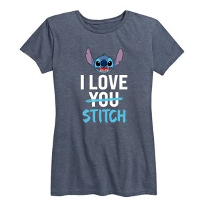 Women's - Lilo and Stitch - I Love Stitch Short Sleeve Graphic T-Shirt - 1 of 4