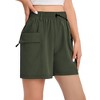Womens 5" Inseam Hiking Shorts Zipper Multi-Pocket Cargo High-Rise Hiking Shorts Elastic Multifunctional Waist - 3 of 4