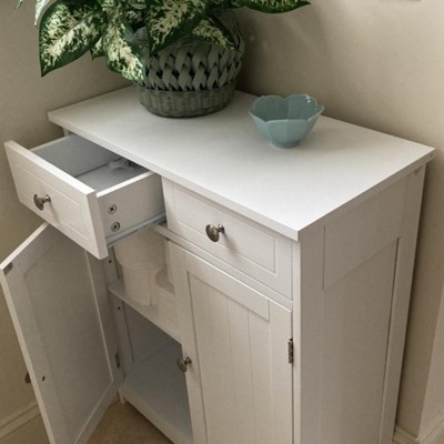 RichYa Bathroom Cabinet, Linen Storage Cabinet with 2 Flap Drawers