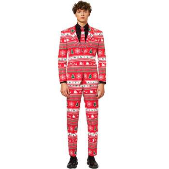 OppoSuits Men's Christmas Suit - Winter Wonderland - Red