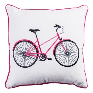 Throw Pillow Rizzy Home White Pink