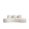Aukfa Curved Velvet Sectional Sofa - 5 Seater L Shape Sofa , Suitable for Living Room, Apartment, Home Decor, Beige & Orange & Grey - 3 of 4