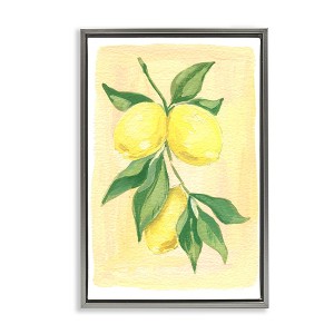 Stupell Industries Hanging Lemons Country Charm Black Framed Floater Canvas Wall Art - 1 of 4