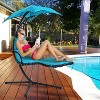 FDW Hammock Curved Hanging Chaise Lounge Chair with Adjustable Canopy and Removable Cushions - 2 of 4