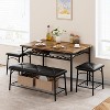 coucheta Industrial Dining Table Set for 4, Retro Wood Tabletop Kitchen Table with 2 Upholstered Chairs & A Bench, Dinner Table Set for Dining Room - 2 of 4
