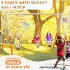 JOYMOR Kids 3-12 Metal Outdoor Swing Set with Basketball Hoop & 3 Seats DIY Adjustable 500lb Capacity - 2 of 4