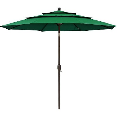 Aoodor 10 ft Patio Umbrella, Outdoor Table Umbrella, Market Umbrella with 3 Tier